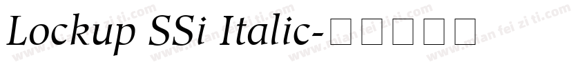 Lockup SSi Italic字体转换